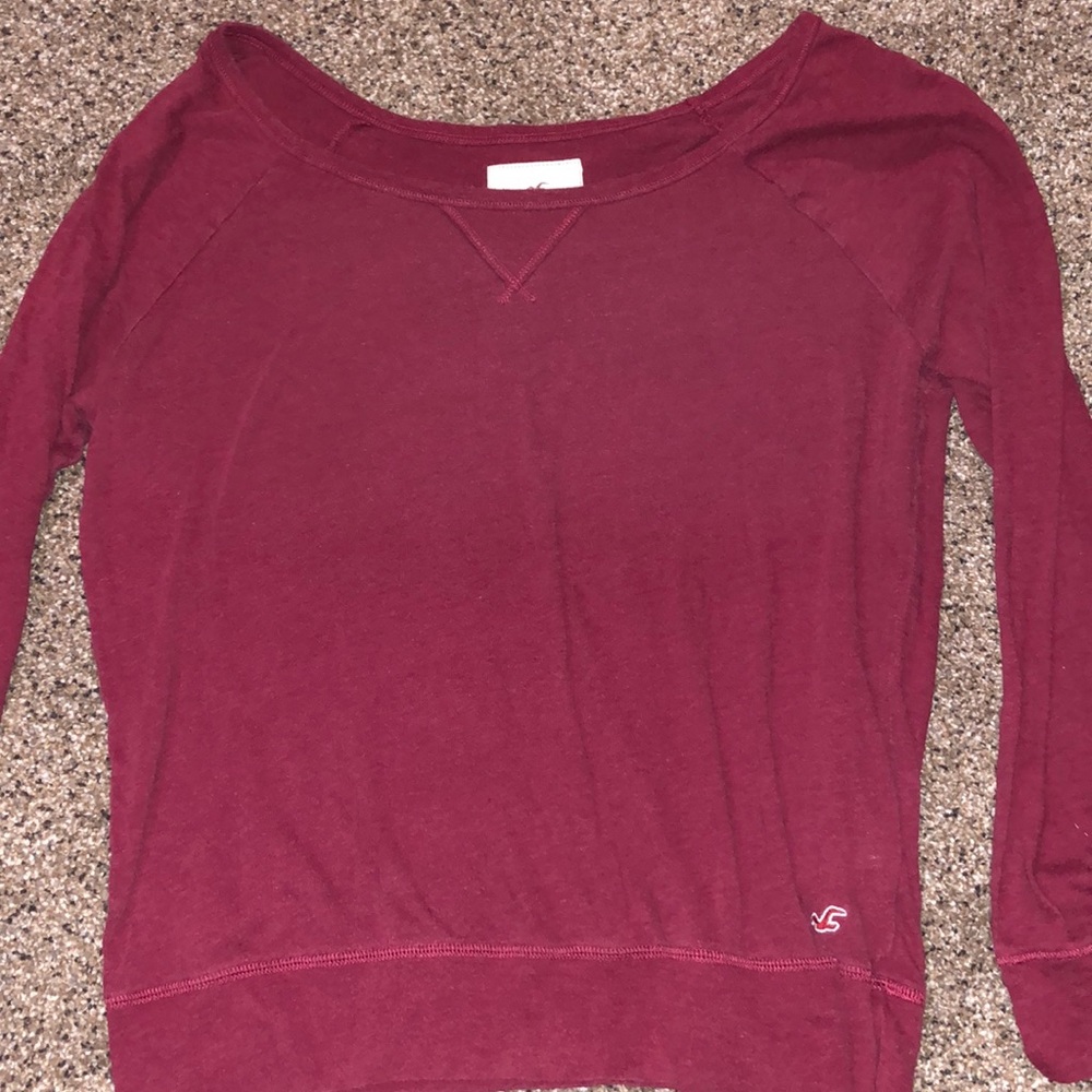 Hollister long sleeve maroon size L
